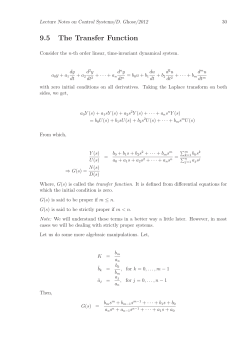 9.5 The Transfer Function