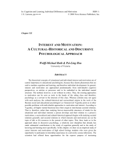 interest and motivation - University of Victoria