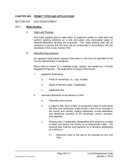 Pasco County Land Development Code Cover Sheet, Effective