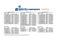 All times listed are Eastern Schedule is subject to change TRACK