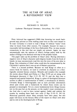 THE ALT AR OF AHAZ: A REVISIONIST VIEW
