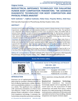 bioelectrical impedance technology for evaluating human