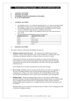 6 Sample building envelopes - notes and subdivision plan