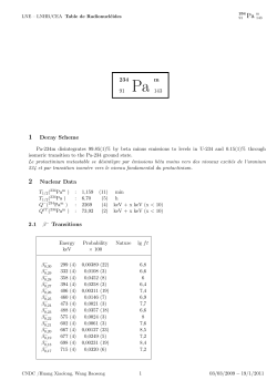 234 91 m 143 1 Decay Scheme 2 Nuclear Data 2.1 &beta;&minus; Transitions