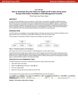 048-2013: How to Automate Security Filters for SAS&reg; OLAP Cubes