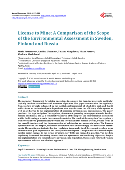 License to Mine: A Comparison of the Scope of the Environmental