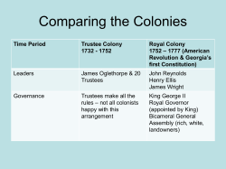 Changes in the GA Colony Trustee vs. Royal Period