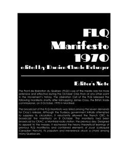 FLQ manifesto - Marianopolis
