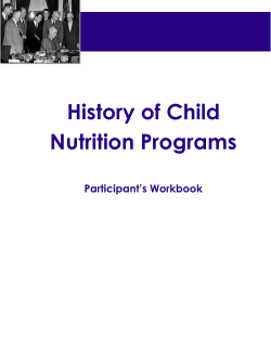 History of Child Nutrition Programs