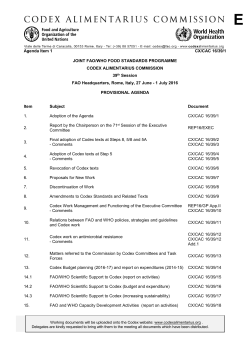 Agenda Item 1 CX/CAC 16/39/1 JOINT FAO/WHO FOOD
