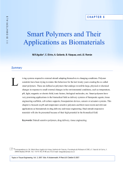 Chapter 6: Smart Polymers and Their Applications as Biomaterials