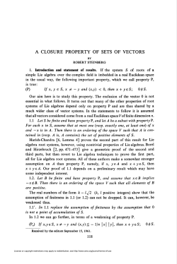 A CLOSURE PROPERTY OF SETS OF VECTORS