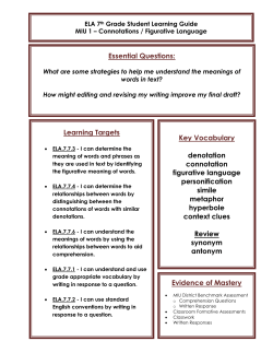 Essential Questions: Key Vocabulary denotation connotation