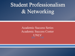 Professionalism and Networking Tips