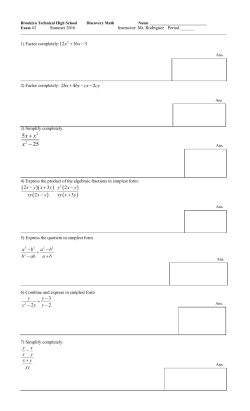Discovery Math Summer 2016 Exam 2