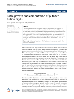 Birth, growth and computation of pi to ten trillion digits | SpringerLink