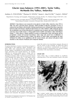 Glacier mass balances (1993&ndash;2001), Taylor Valley, McMurdo Dry