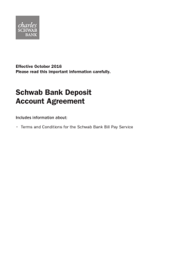 Schwab Bank Deposit Account Agreement