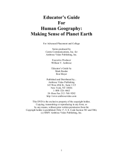 Human Geography-Educator`s Guide