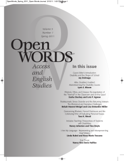 Open Words Spring 2011  - UTSC