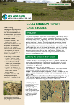GULLY EROSION REPAIR CASE STUDIES