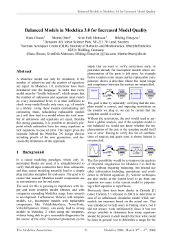 Balanced Models in Modelica 3.0 for Increased Model Quality