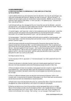 is god homophobic? - Common Ground Church