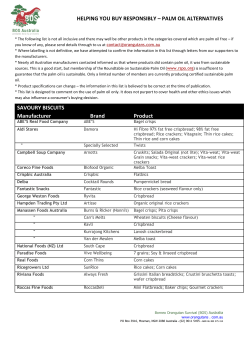 Palm oil free alternatives - Palm Oil Action Australia