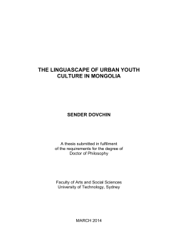 The Linguascape of Urban Youth Culture in Mongolia