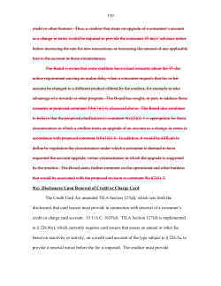 Disclosures Upon Renewal of Credit Card