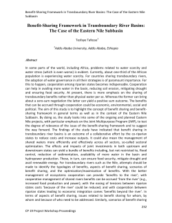 Benefit-Sharing Framework in Transboundary River Basins
