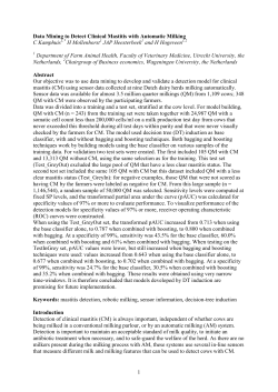 Data Mining to Detect Clinical Mastitis with Automatic Milking