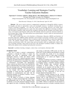 Assessment of the Vocabulary Learning and Strategies Used by