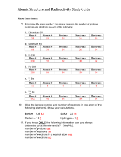 Atomic Structure and Radioactivity Study Guide
