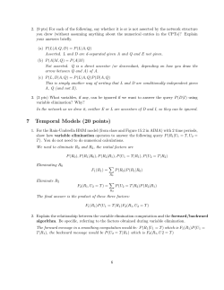 7 Temporal Models (20 points)