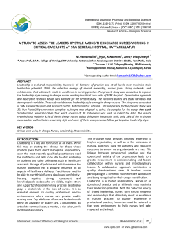 a study to assess the leadership style among the incharge nurses