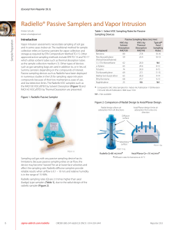 Radiello&reg; Passive Samplers and Vapor Intrusion - Sigma