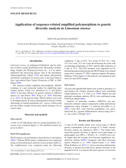 Application of sequence-related amplified polymorphism to genetic