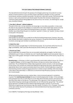 tips for conducting brainstorming exercises