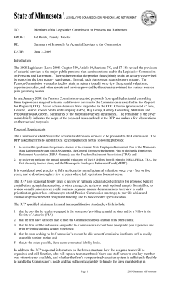 2009 Summary of Proposals - Legislative Commission on Pensions