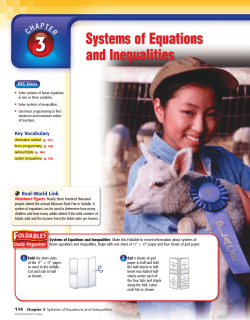 Chapter 3: Systems of Equations and Inequalities