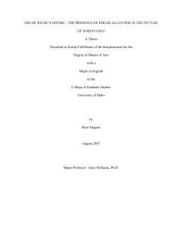 OSCAR WILDE`S GOTHIC: THE PRESENCE OF EDGAR ALLAN