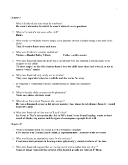 Frederick Douglass Review Questions