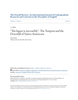 The Tempest and the Downfall of Native Americans