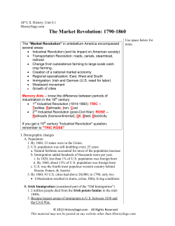 The Market Revolution: 1790-1860