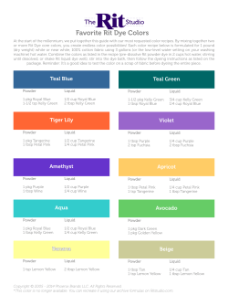 Favorite Rit Dye Colors
