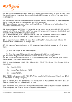 Q1. ABCD is a parallelogram with base AB. E and F are