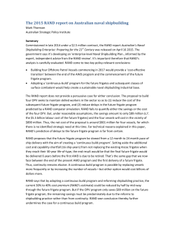 The 2015 RAND report on Australian naval shipbuilding