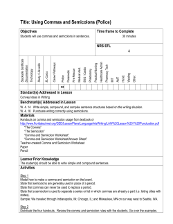 Title: Using Commas and Semicolons (Police)