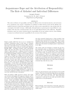 Acquaintance Rape and the Attribution of Responsibility: The Role